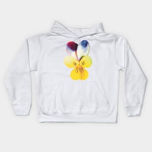 Yellow and Purple Johnny Jump-Up Flower Kids Hoodie